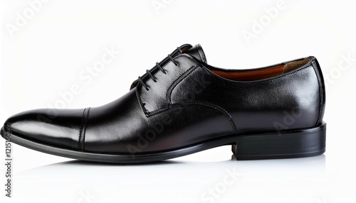 isolated black leather dress shoes photo