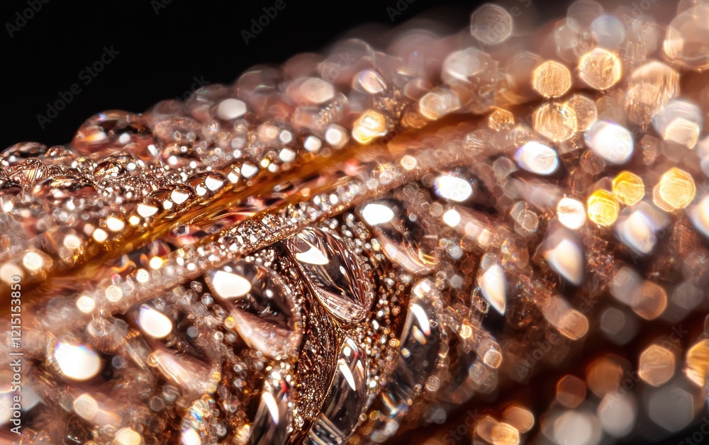 Water droplets on metallic surface reflecting light in high detail Water droplets on metallic surface reflecting light in high detail