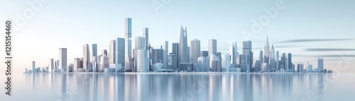 Sleek and modern digital cityscape in CG 3D