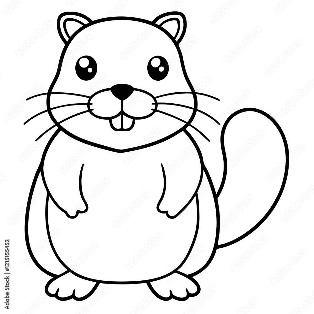 Black Outline Drawing of a Beaver Vector Icon Illustration Black Outline Drawing of a Beaver Vector Icon Illustration