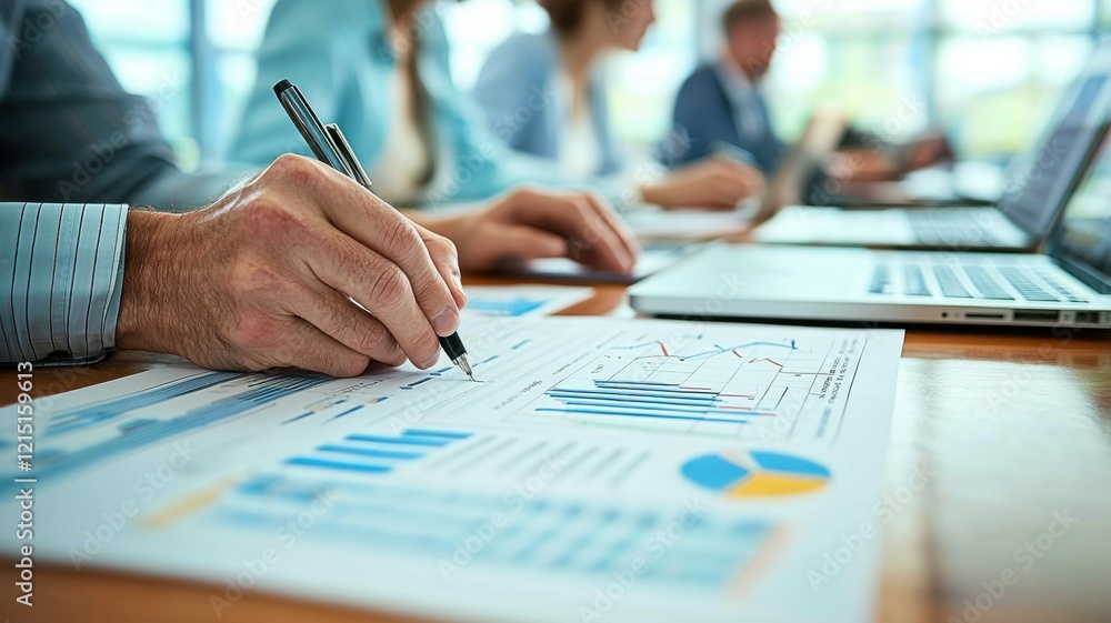 Business meeting analysis office document review collaborative environment close-up view strategic planning insights Business meeting analysis office document review collaborative environment close-up view strategic planning insights