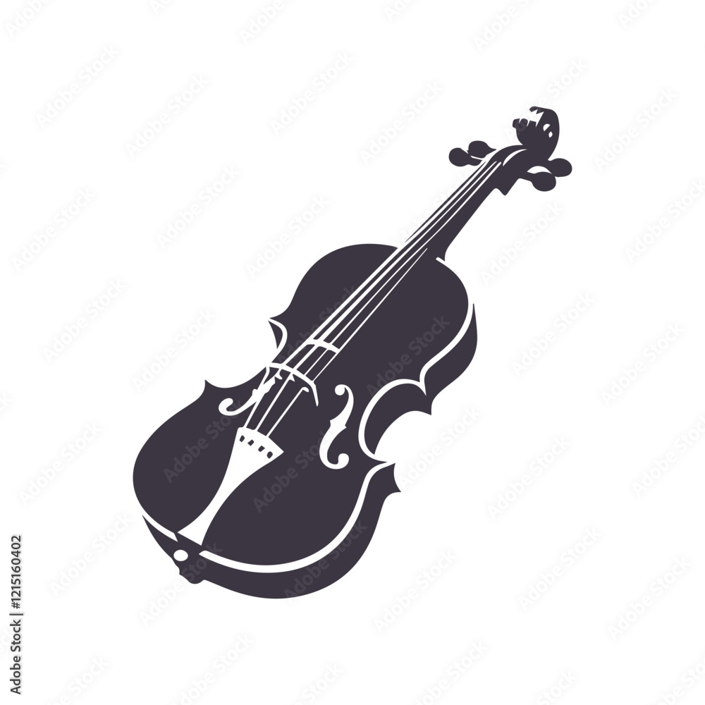 Obraz premium Classical Violin Instrument Silhouette Design