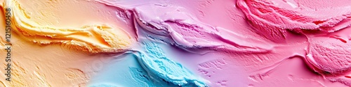 Wallpaper Mural Colorful ice cream swirls in different colors on a wall background, top view.  Torontodigital.ca