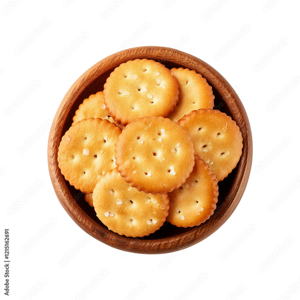 Top view of Realistic salted Biscuit on transparent background Top view of Realistic salted Biscuit on transparent background
