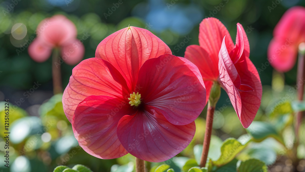 Begonia flower outdoors in a sunny garden Begonia flower outdoors in a sunny garden