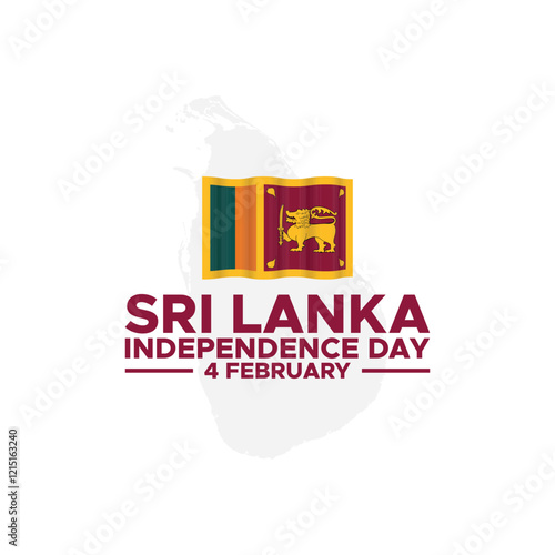 Independence day of Sri Lanka. Creative Sri Lanka national country flag icon.  Sri Lanka independence day. Sri Lanka Day Defense concept. Template for background, banner, card, poster. 