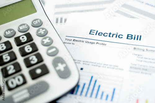 Home electricity expenses and bill statement document