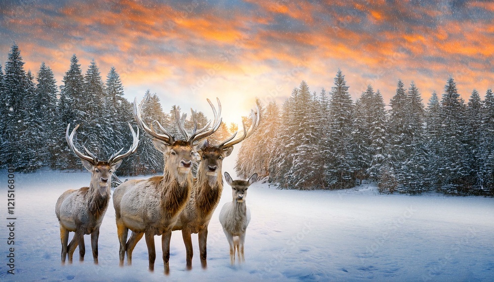 deer in winter deer in winter