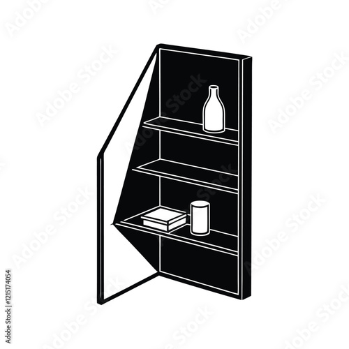 A corner shelf vector illustration