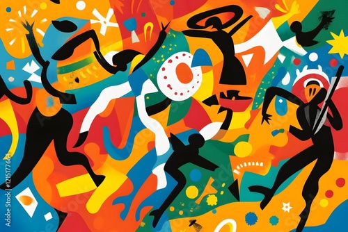 Colorful illustration of Mexican dancers