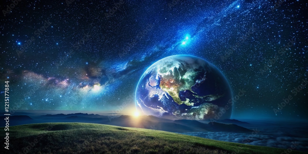 Obraz premium Night Sky Starry Earth Day Nature Conservation Photography