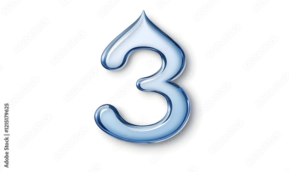 Water drop number three, white background, digital art, website design Water drop number three, white background, digital art, website design