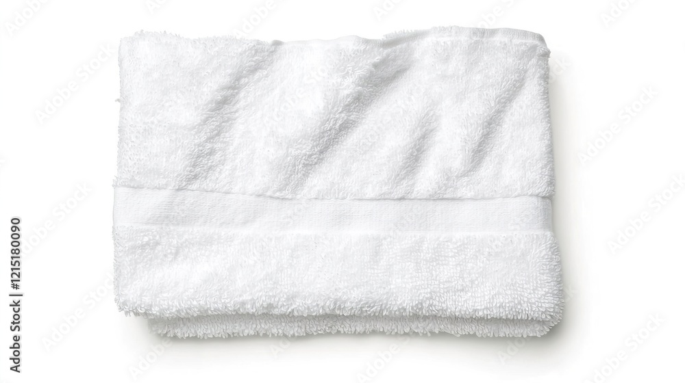 Soft White Towel Folded on Clean Surface for Spa or Bathroom Use Soft White Towel Folded on Clean Surface for Spa or Bathroom Use