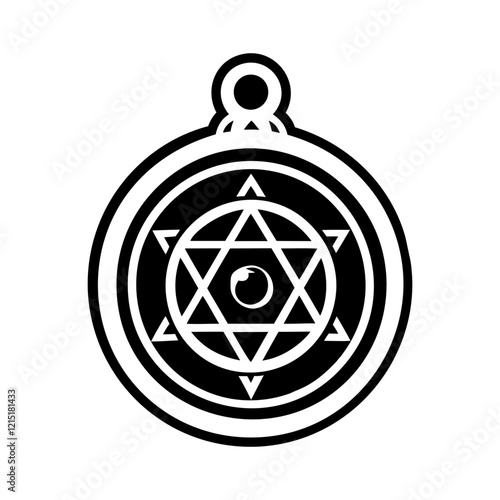 A solid style icon of bewitched pendant symbol