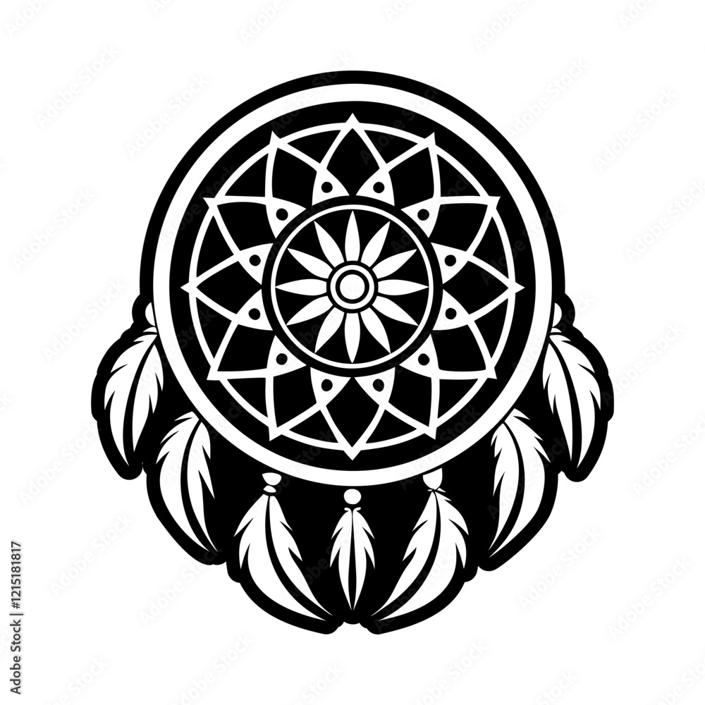 Fototapeta premium Dreamcatcher symbol icon in solid style