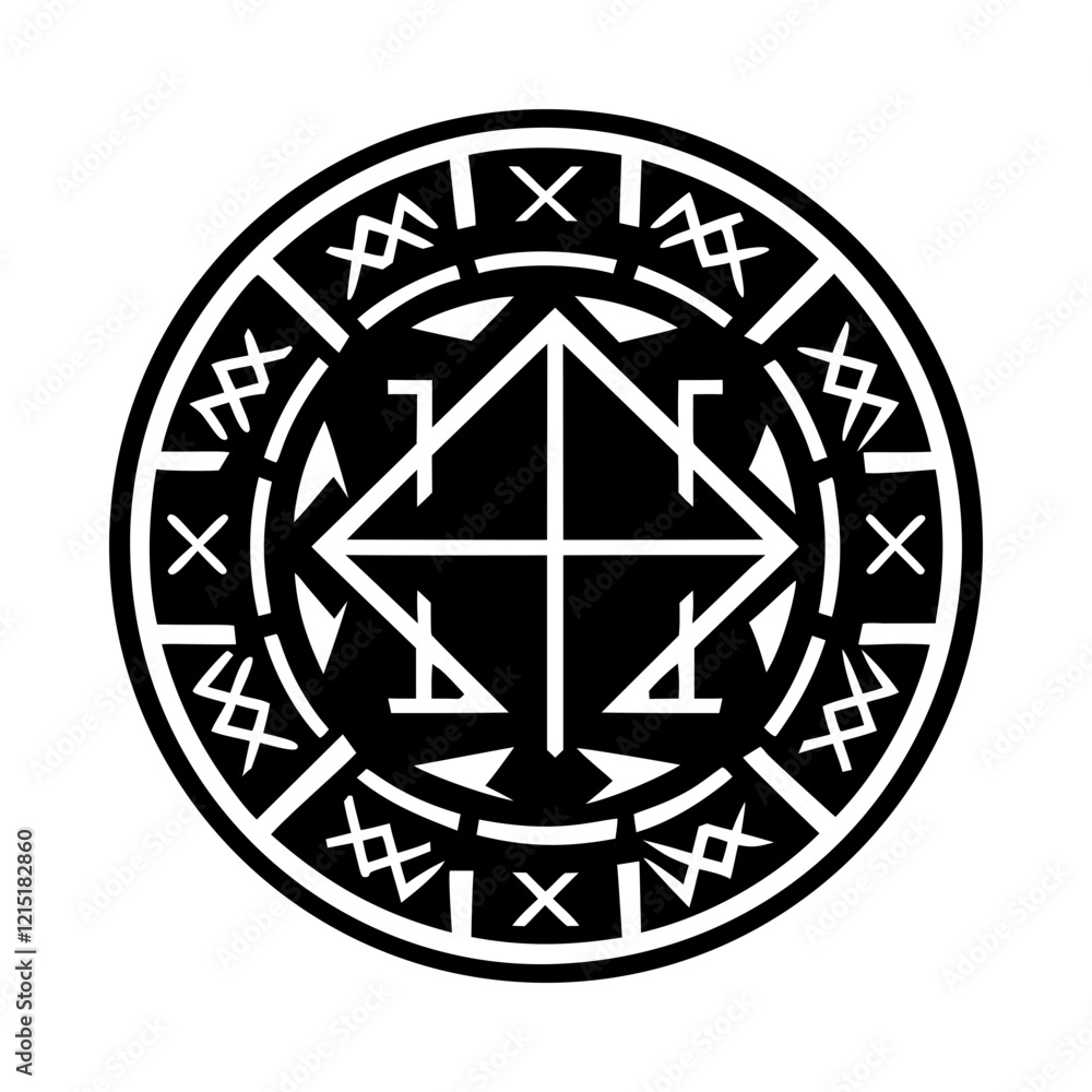 A filled style icon of rune artwork symbol A filled style icon of rune artwork symbol