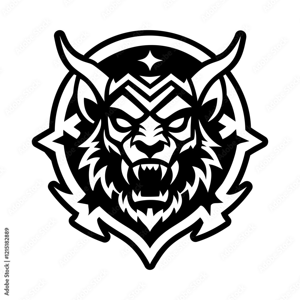 A solid style icon of shadow beast symbol A solid style icon of shadow beast symbol