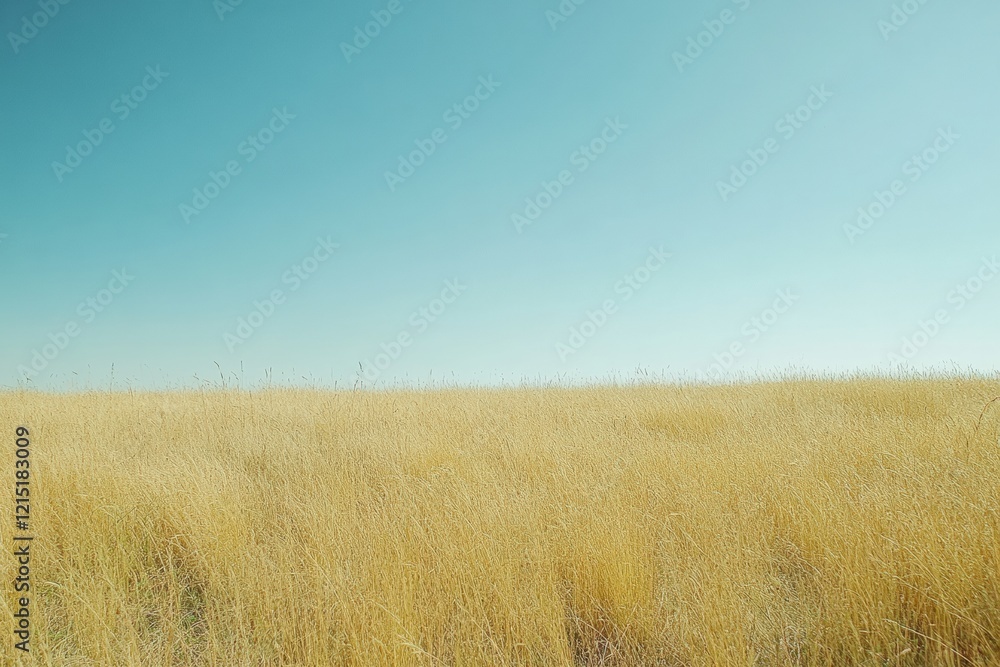 Obraz premium Gentle breeze over tall grass meadow natural landscape open environment tranquil viewpoint nature's serenity