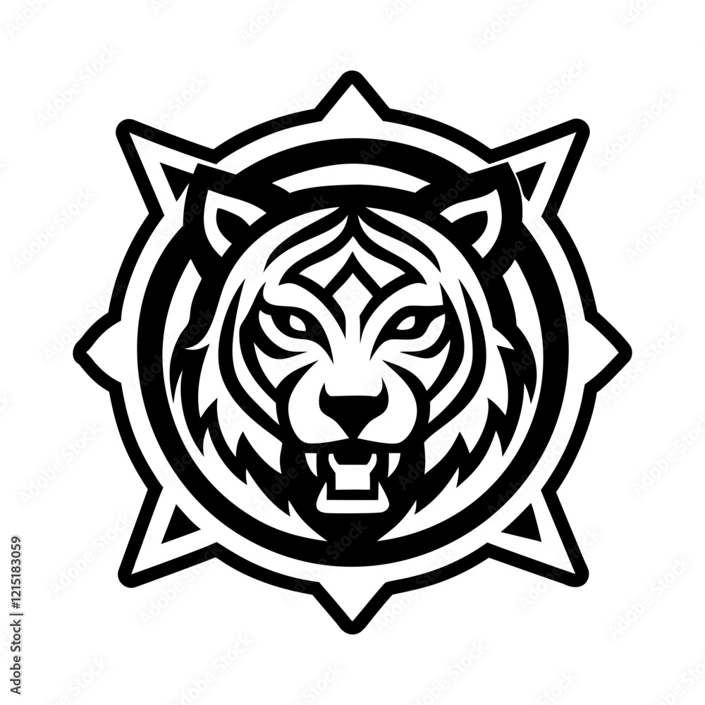 Fototapeta premium A filled style icon of tiger head symbol