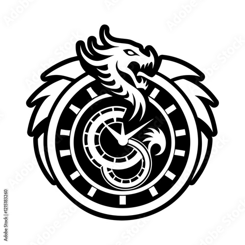 A glyph style icon of dragon symbol