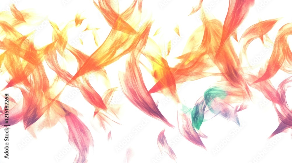 Obraz premium Abstract colorful feathers swirling, white background, design element