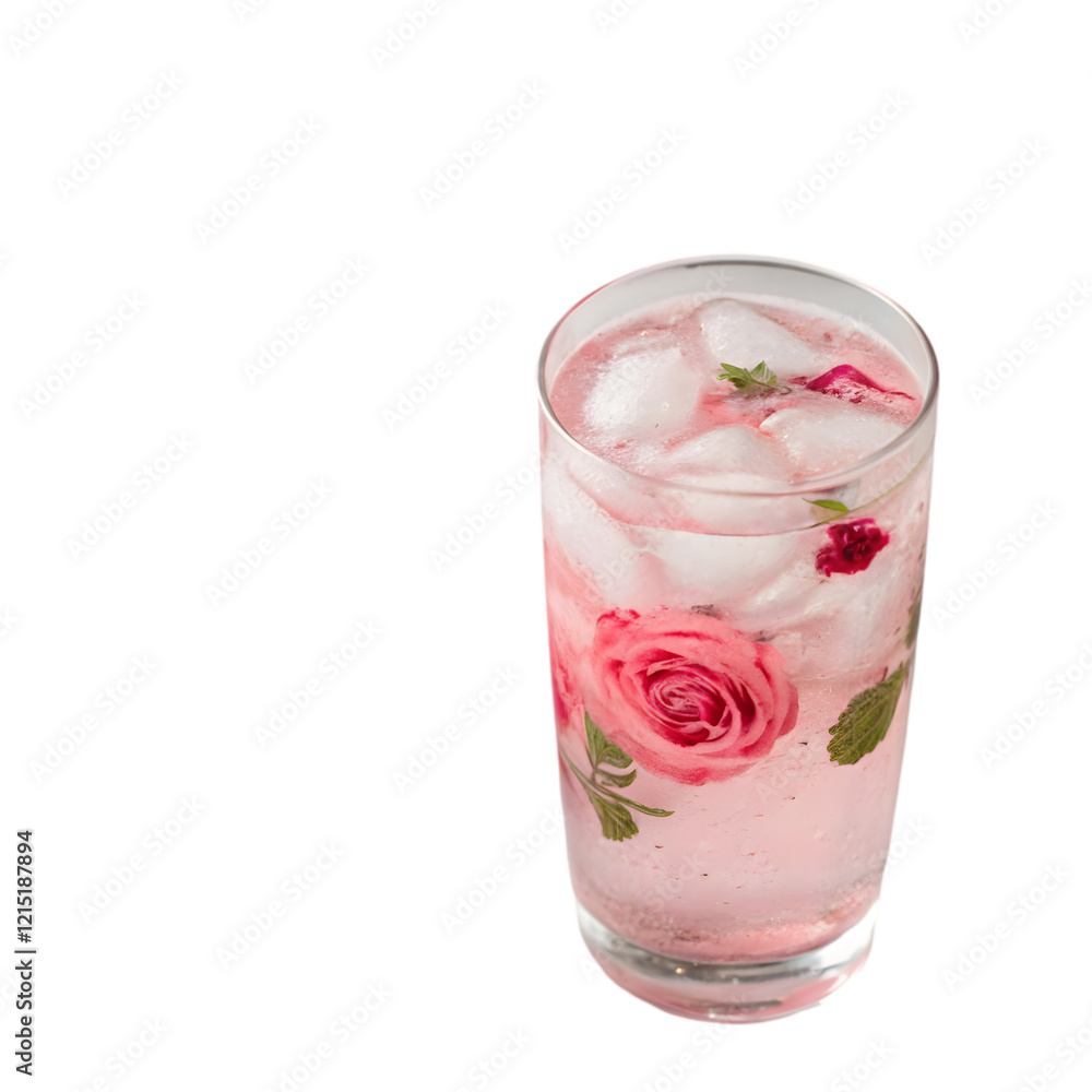 lemonade with roses syrup on transparent background lemonade with roses syrup on transparent background