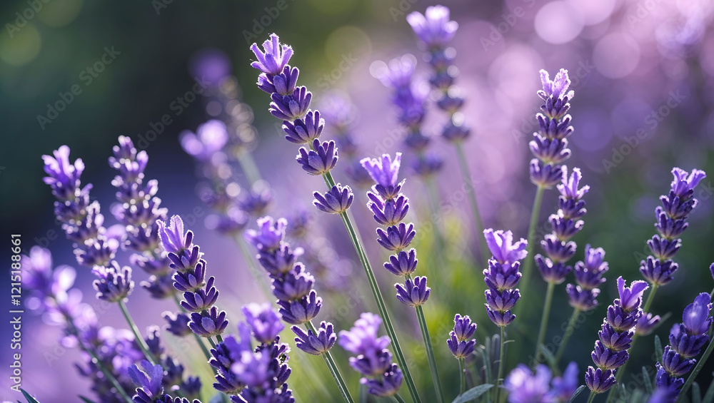 Lavender flowers, where the rich purple blooms Lavender flowers, where the rich purple blooms