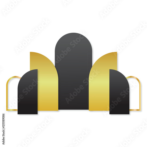black gold wedding podium background vector illustration