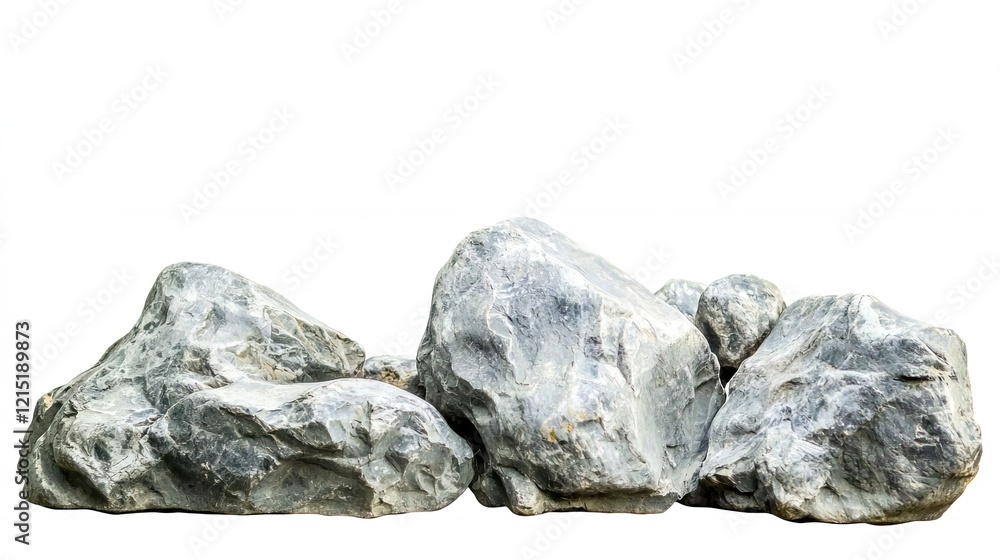 Fototapeta premium Large Grey Rocks Forming Natural Landscape Elements for Background