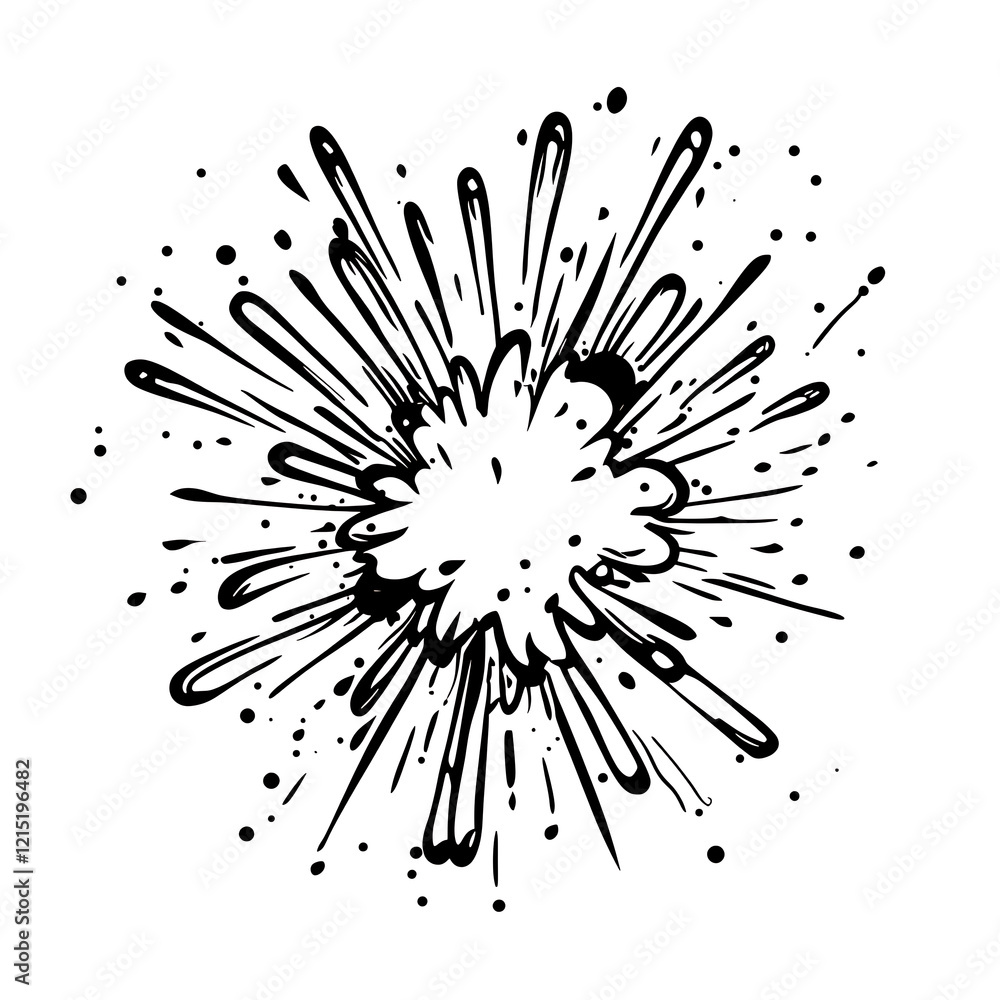 Hand-drawn confetti explosion icon Hand-drawn confetti explosion icon