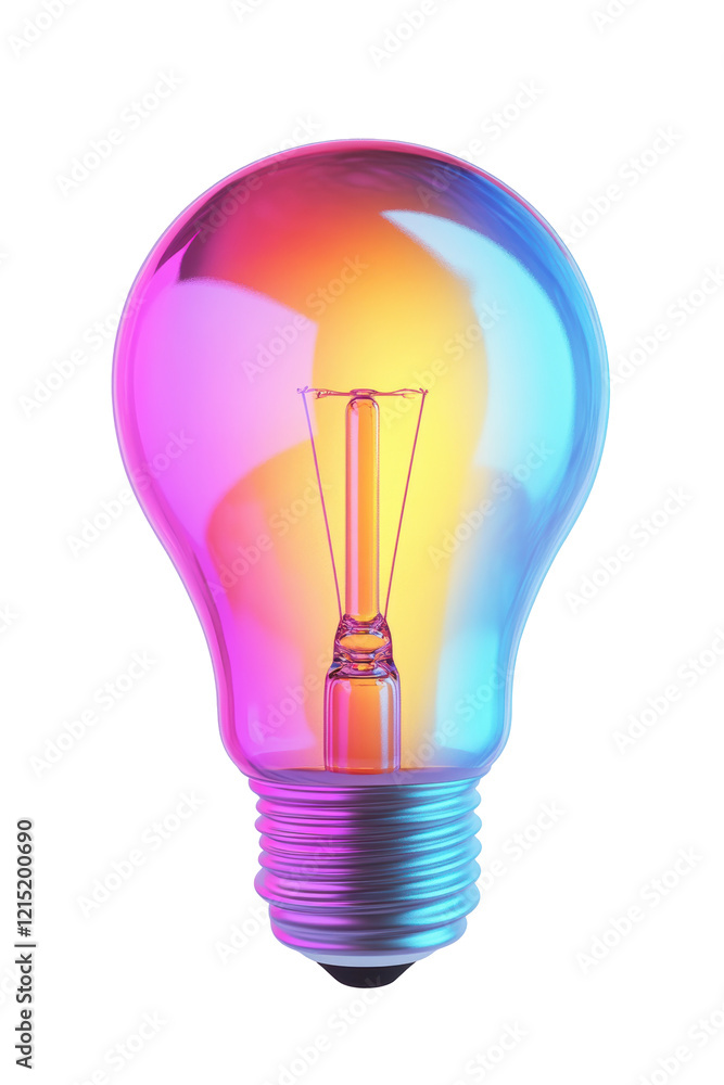 Isolated Colorful Gradient Light Bulb Isolated Colorful Gradient Light Bulb