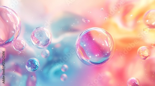 Wallpaper Mural Pastel bubbles float in vibrant, dreamy backdrop Torontodigital.ca