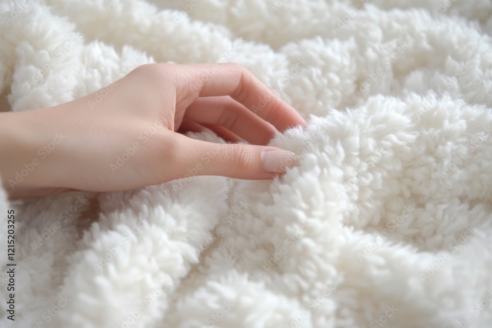 Soft Hand Touching Fluffy White Blanket for Cozy Comfort Soft Hand Touching Fluffy White Blanket for Cozy Comfort