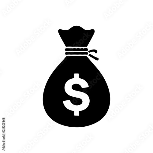 Money bag with dollar sign icon. Money bag icon vector flat illustration design.