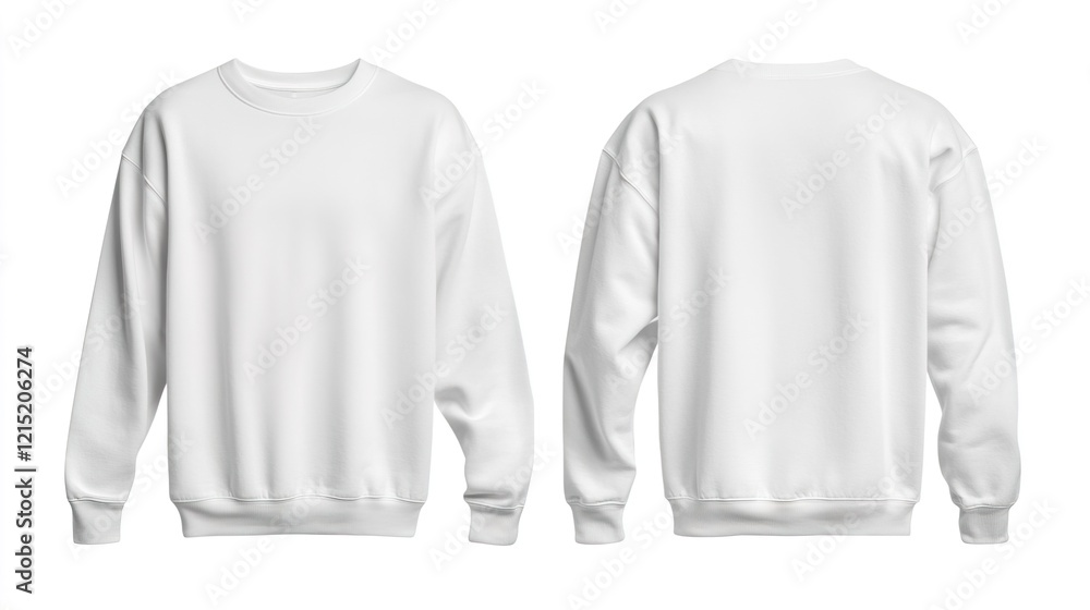 White Sweatshirt Front and Back View for Design Mockup White Sweatshirt Front and Back View for Design Mockup