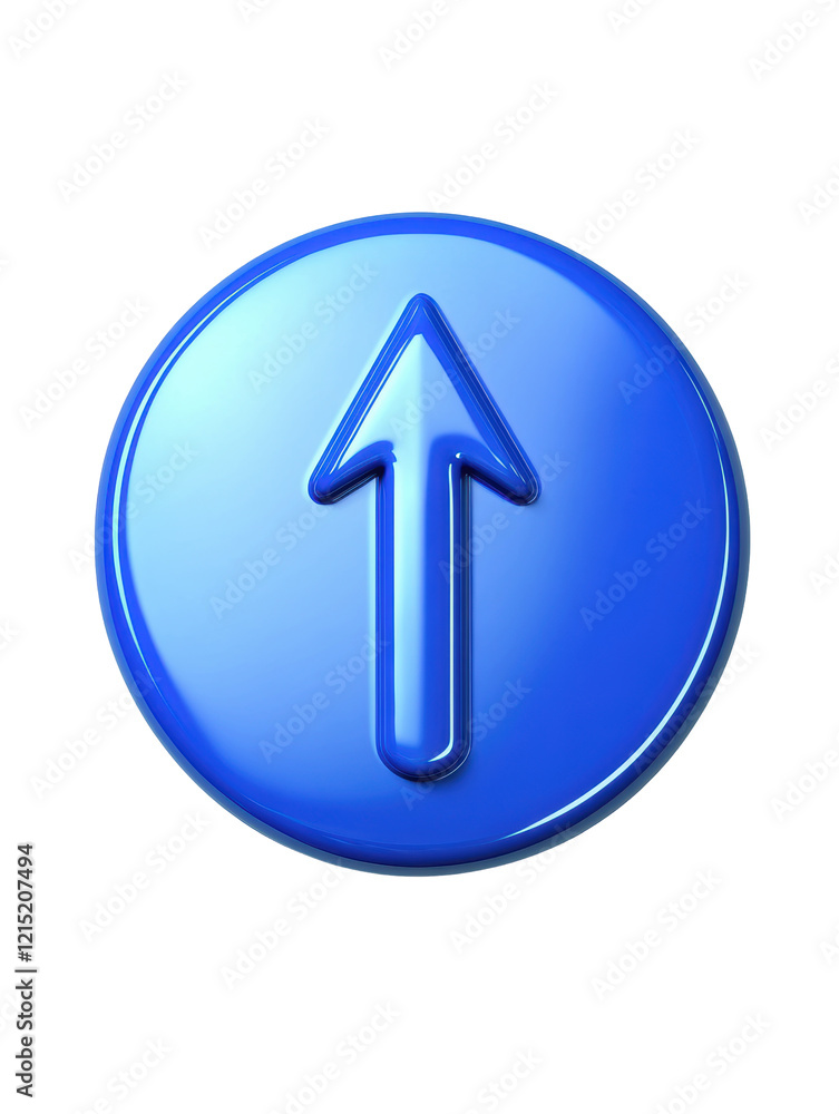 Isolated Up Arrow in a Blue Circle Isolated Up Arrow in a Blue Circle