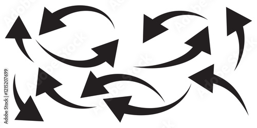 set of curved arrows icon