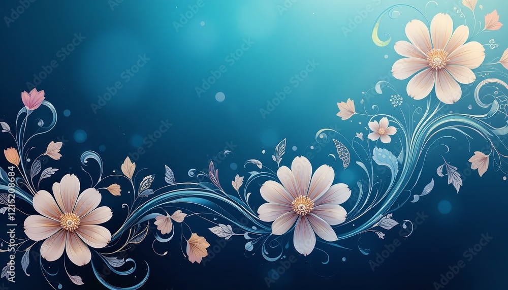 Elegant Abstract Background Featuring Floral Swirls Design Elegant Abstract Background Featuring Floral Swirls Design