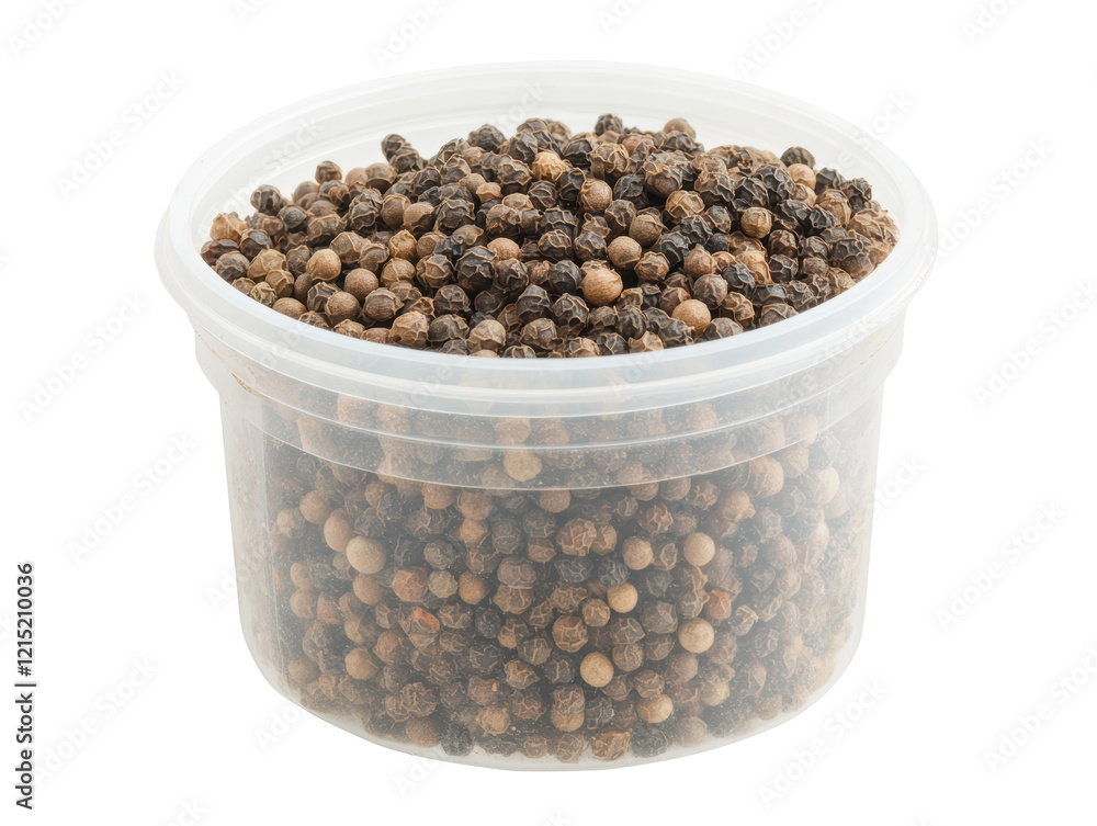 Isolated Container of Brown Peppercorns Isolated Container of Brown Peppercorns