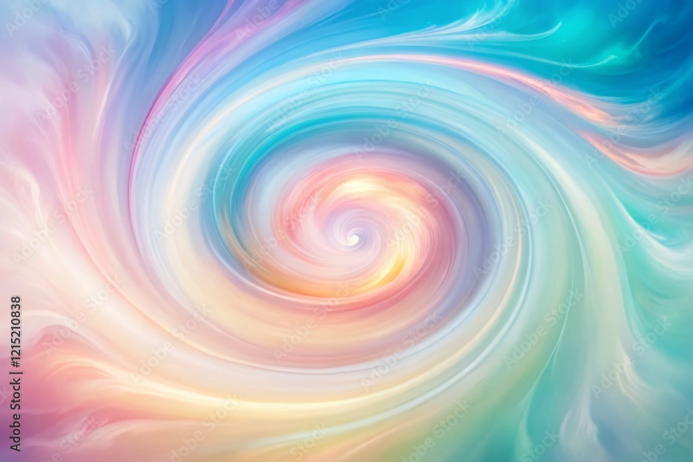 Obraz premium Pastel Tornado Swirl Watercolor Background - Minimalist Abstract Art