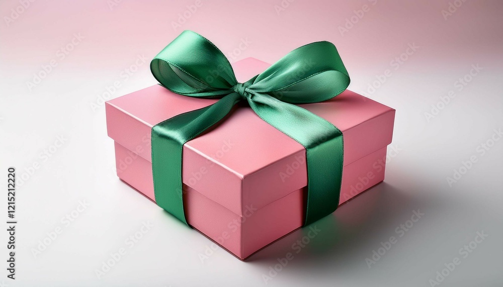 gift box with green ribbon gift box with green ribbon