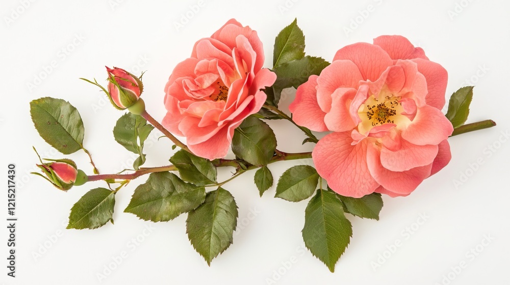 Elegant Roses Isolated on White Background Elegant Roses Isolated on White Background
