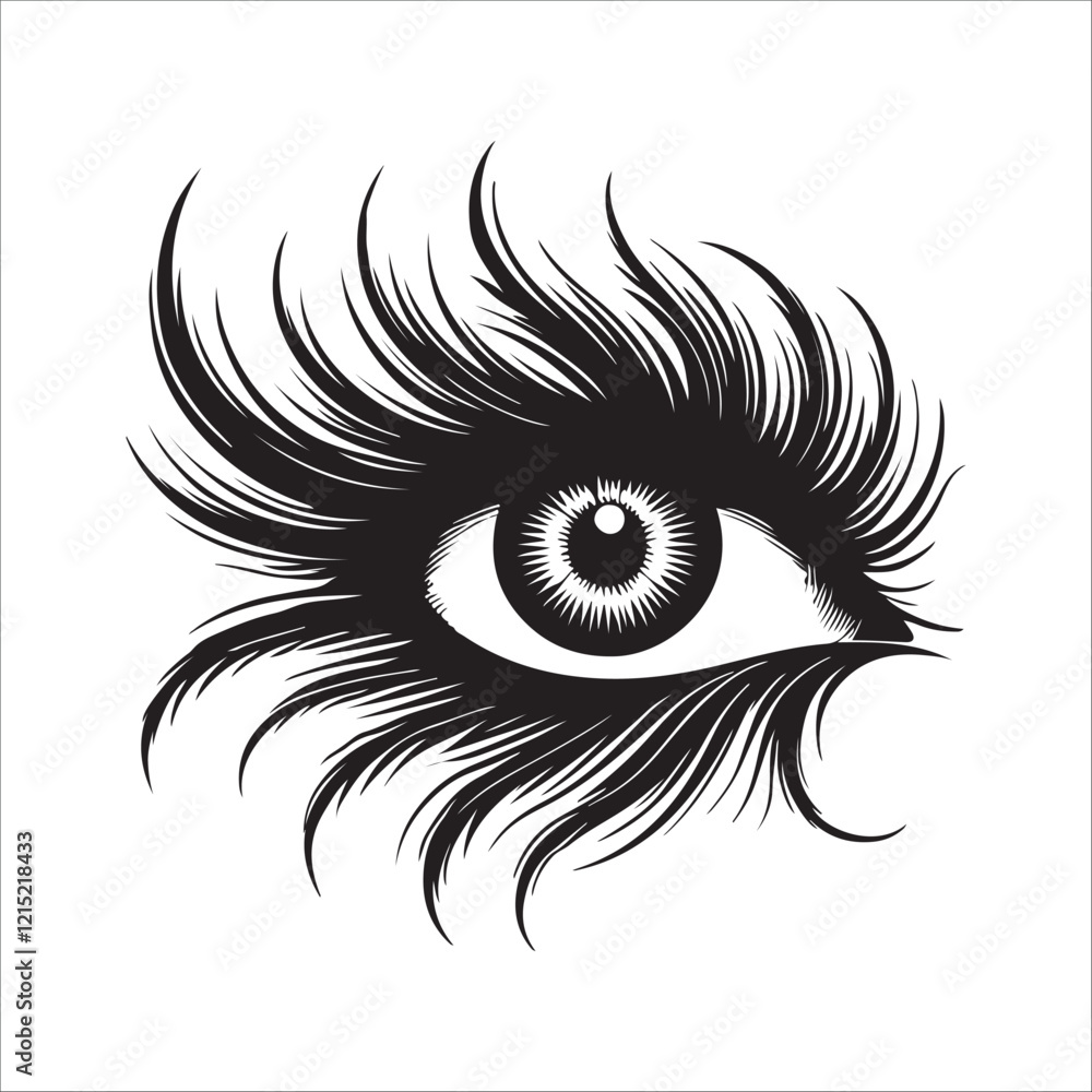 Fototapeta premium female eyes vector icon silhouette
