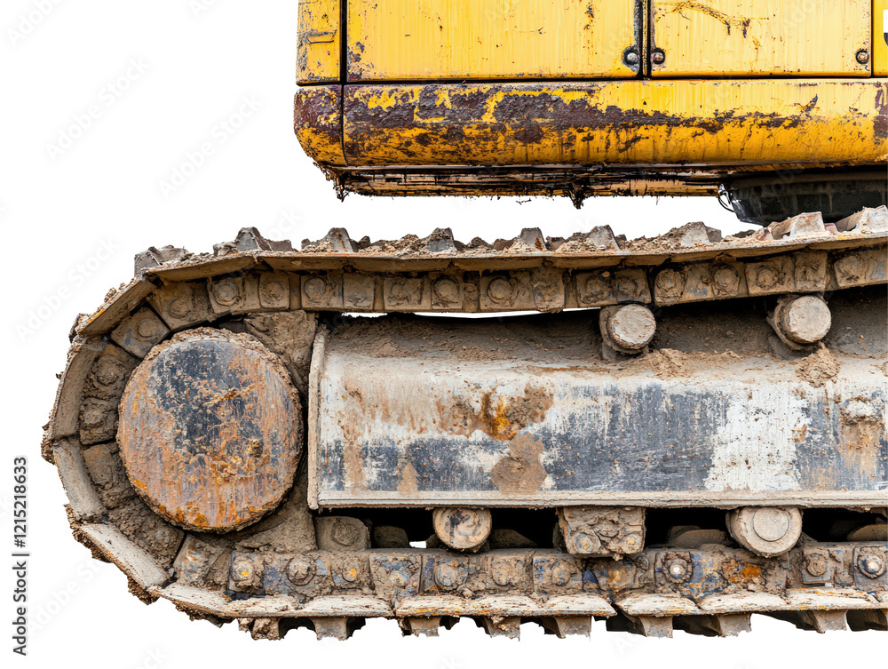 Isolated Excavator Track Detail Isolated Excavator Track Detail
