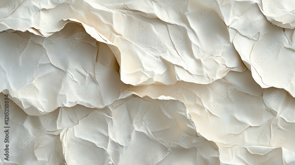Close-up of crumpled, textured, off-white paper. Close-up of crumpled, textured, off-white paper.