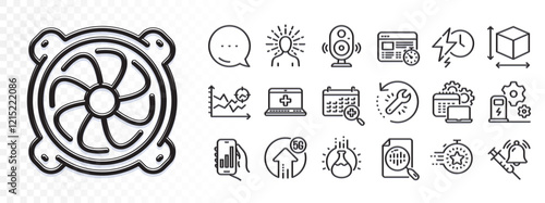 Vaccine announcement, Medical help and Timer line icons for web app. Glare of light effect. Message icon. Pack of Web timer, 5g upload, Box size pictogram icons. Vector