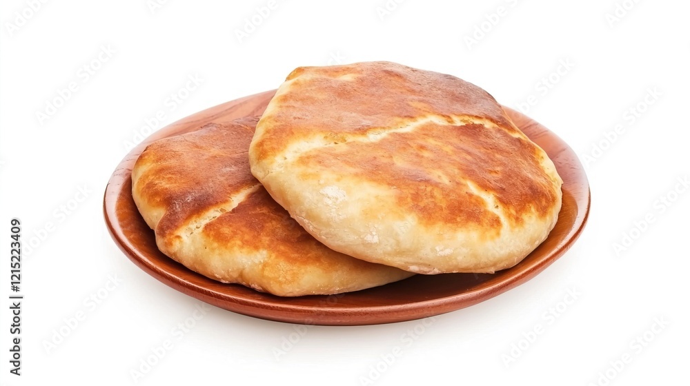 Freshly Baked Indian Flat Bread on Plate Freshly Baked Indian Flat Bread on Plate