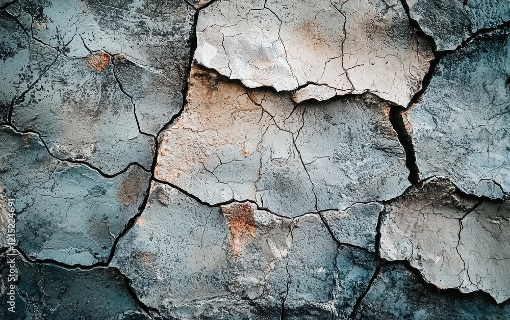 Close-up macro of a rough stone surface with a mix of colors, cracks, and natural imperfections Close-up macro of a rough stone surface with a mix of colors, cracks, and natural imperfections