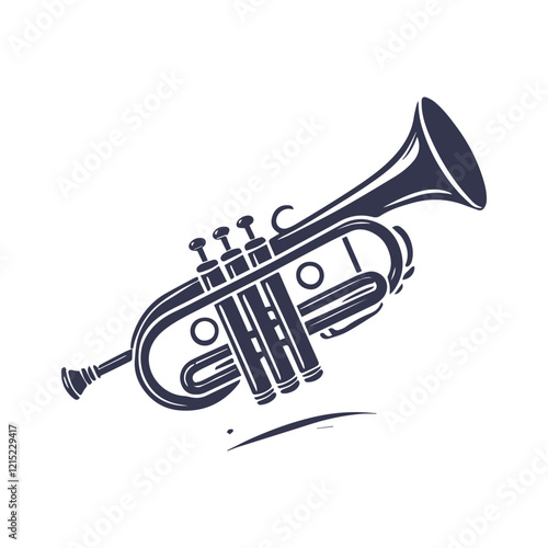 Jazz Trumpet Instrument Silhouette Template