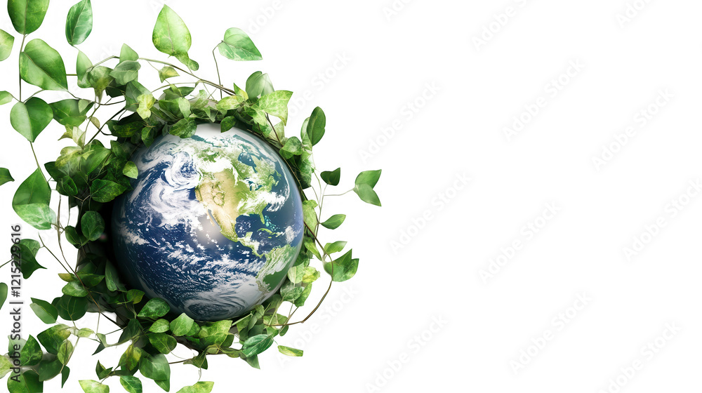 Earth Day PNG file, Earth wrapped in a vine plant, symbolizing nature's embrace and environmental care, isolated on white Earth Day PNG file, Earth wrapped in a vine plant, symbolizing nature's embrace and environmental care, isolated on white